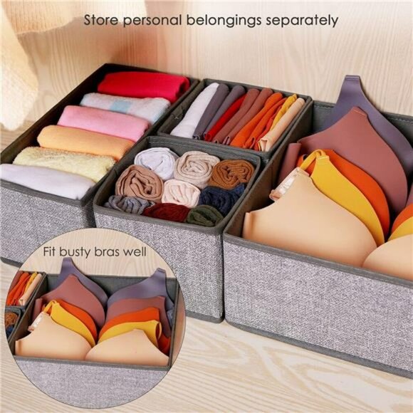 Drawer Organizers 12 Pack Closet Storage Bins for Clothes Socks Underwear - Picture 5 of 8